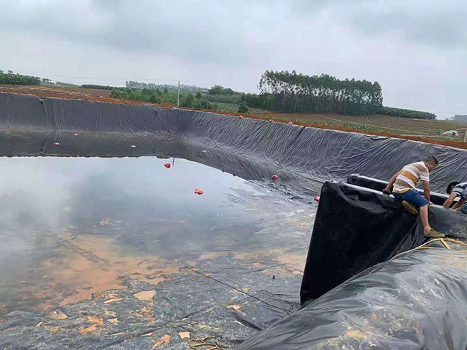 廣西土工膜蓄水池施工案例